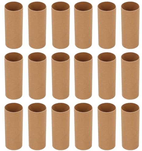 Healeved Lot de 20 Tubes en Carton Ronds pour Bricolage Rouleaux de Papier Toilette Vides 100% Papier Recyclé Diamètre Standard pour Projets Créatifs Loisirs Manuels et Activités
