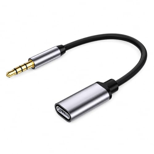 Leloco USB C auf 3,5 mm Kopfhörer-Adapter,Typ-C-Buchse auf 3,5-mm-Stecker Audio Kabel kompatibel mit TRRS Kabelgebundene Kopfhörer, Telefon, Tablets, Auto usw 30cm