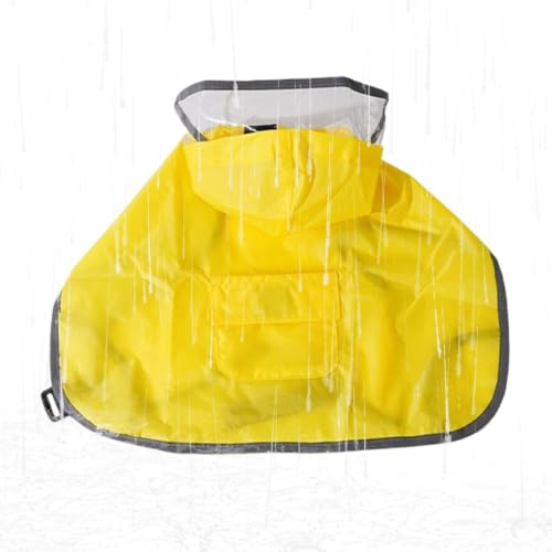 -Regenmantel Reflektierend und verstellbar mit Rücken-Gurtloch | Hund Regenmantel Durchsichtige Kapuze für kleine, mittlere, große Rassen, Wandern, Camping, Spazierengehen