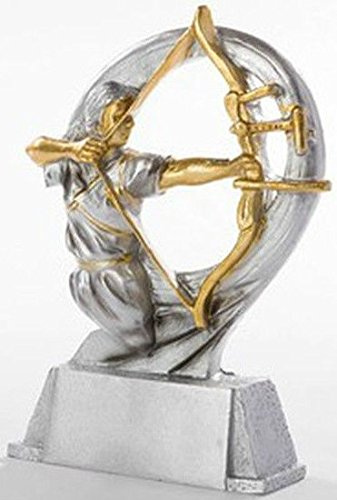 RaRu Bogenschießen-Pokal Resin-Figur Damen mit Wunschgravur