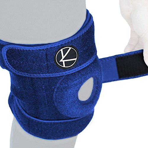 KARM Plus Size 4XL Knee Support for Obese People - Extra Large Knee Support for Big Legs 5XL 6XL Thighs - Adjustable Knee Brace Plus Size for Arthritis Pain, Meniscus Tear, Women, Men (Size 3 Blue)