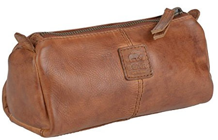 Leder Stiftetui XL Cow Lavato Schlamper Federmäppchen cognac braun