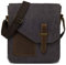 VASCHY Klein Umhängetasche Herren, Vintage Leinwand Herrentasche Echtes Leder Schultertasche Klassische Kuriertasche Crossbody für Arbeit, Schule, Alltag Dunkelgrau