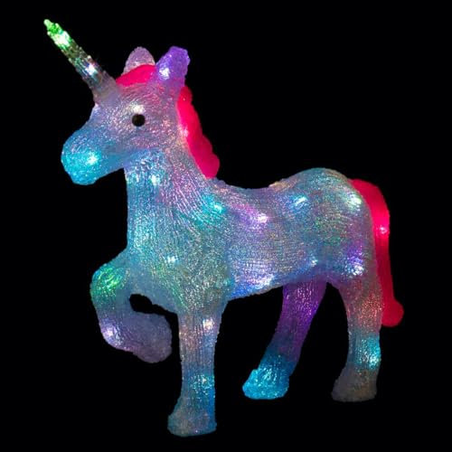 Feenlichter und Weihnachts-Einhorn, 24 LEDs, für den Außenbereich, Höhe 40 cm