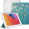 Fintie Funda Compatible con iPad 10,2 2021/2020/2019 (9.ª, 8.ª y 7.ª Gen) con Soporte Integrado para Pencil - Trasera Transparente Carcasa Ligera Auto-Reposo/Activación, (Z-Flores)