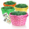 com-four® Oster Deko- & Geschenk-Set - bunte Bastkörbe, grünes Ostergras, Eierfarben - DIY Osterkörbchen - Osternest zum Selbstgestalten - Bastel-Set für Ostern (Set 3 - bunt)