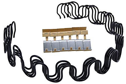 Yoogu Ersatzfeder für Sofa, Stuhl, Couch, 4 Stück, Schwarz, Rund, Kunststoff, 63,5 cm x 5,1 cm, 8 Gauge, Z-Drahtklammern, 12 Stück