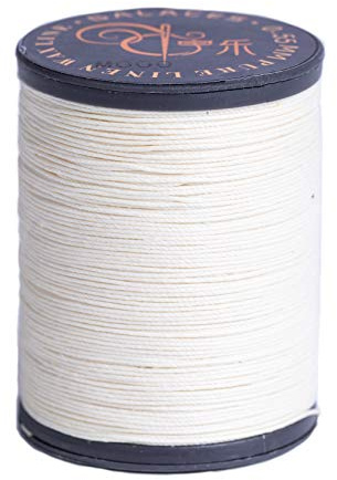 Fangol - Filo di lino 100% naturale, 245,1 m, cerato per Bookbingding, cucito in pelle, perline o macramè, colore: Naturale
