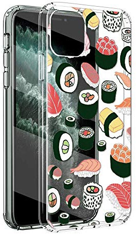 Yoedge Klar Silikon Hülle für iPhone 11 6.1Zoll Handy Case Stylische TPU Handyhülle Transparente Schutzhülle und Stilvoll Muster Handyhülle für iPhone11 Bumper Handyhüllen Handyskins - Sushi