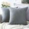 Artscope 2er Set Kissenbezug Einfarbig Wurfkissenbezug Leinen Kissenbezüge Moderne Dekokissen Kissenhülle Set Kissen Fall für Sofa Schlafzimmer Zuhause Dekor Dunkelgrau, 40x40cm