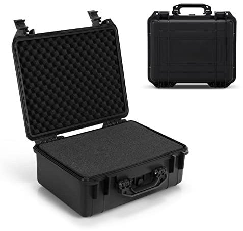 COSTWAY Portable Waterproof Hard Case, Compact Camera Case with Customizable Fit Foam, Dustproof Protective Tool Box for Electronics, Drones, Camera and Lens (13 Inch, 34x31x16cm)
