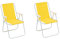 Baroni Home Chaise Pliante de Mer, Chaise Plage ou Camping en Toile, Bains de Soleil Chaise d'Extérieur Coloré avec Accoudoirs, 52x44x76 cm (Jaune, 2 Pièces)