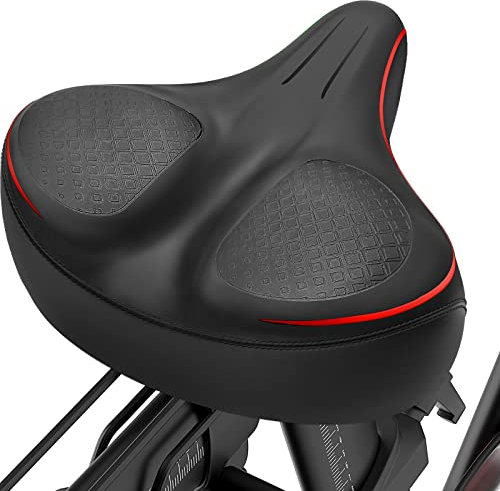 YODOTE Übergroßer Fahrradsitz – Extra breiter Fahrradsitzflügel, ergonomisches Design, Gel, bequemer Memory-Schaumstoff-Fahrradsattel, Rennrad, Cruiser und Heimtrainer