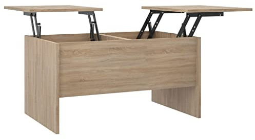 vidaXL Couchtisch Höhenverstellbar Kaffeetisch Beistelltisch Wohnzimmertisch Sofatisch mit Stauraum Sonoma-Eiche 80x50x42,5cm Holzwerkstoff
