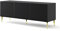 BIM Furniture TV-Schrank Ravenna A 150 cm 3D mit gefräster Front Hochwertiges MDF Metallbeine Lowboard Schrank Sideboard Kommode Fernsehtisch (Schwarze Matte, goldene Beine)