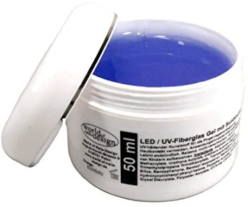 World of Nails-Design LED/UV-Fiberglas Gel klar dickviskose mit Sunblocker als 1 Phasengel, Aufbaugel, Qualität vom Fachhändler (50ml)