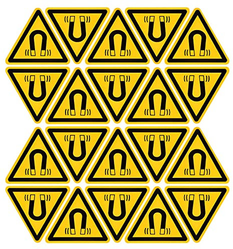 PATIKIL Pack von 20 Dreieck Vorsicht beim Magnetfeld Warnschild Selbsthaftend 40mm/1.56