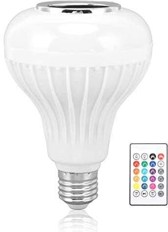 Garosa Bombilla Inteligente Bluetooth, Cambio de Olor con Sincronización de Música RGBW Color E26 Base Control Remoto Altavoz Bombilla LED para Dormitorio, Hogar, Fiesta, Navidad,