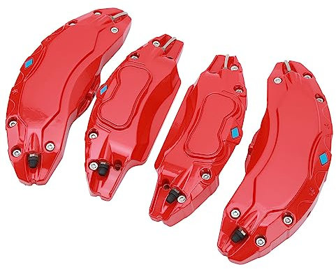 4 Stück 19 Zoll 20 Zoll Auto-Scheibenbremssattelabdeckungen, Radnaben-Bremssattelabdeckungen Aluminiumlegierung Scheibenbremssattel-Schutzabdeckung Ersatz für Modell Y (Rot)