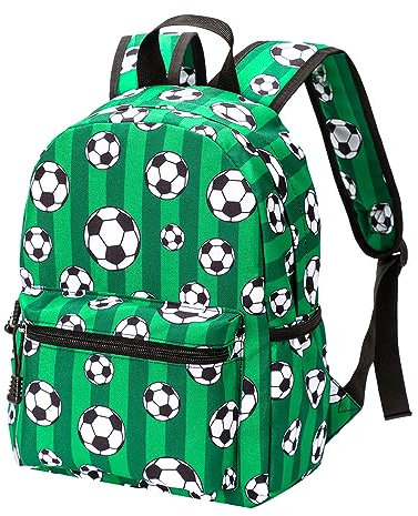 ENEN Mochila para Niños, Infantil Mochila Dibujos animados Escolar Gran Capacidad y Cintas Ajustables Mochilas Escolares para Niña Niño Adolescentes Viaje Regalos (13”,Fútbol)