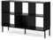 COSTWAY 4/6 Cube Storage Bookcase, Wooden Freestanding Bookshelf Side Cabinet with Metal Legs, Home Display Rack Organizer Unit for Living Room Hallway (Black, 120 x 35 x 78cm)