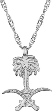 d'origine Saudi-Arabien Wappen Kette | Damen Silber
