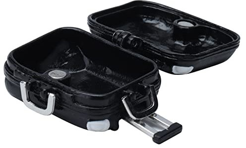 Hiraith Mini Reise Hartschalenkoffer Niedliche Simulation Lebensszene Puppen Reisekoffer Puppenhaus (Schwarz)