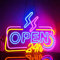 Looklight Open 24H Neon Sign Enseignes au néon LED colorées pour décoration murale, enseignes au néon ouvertes à intensité variable pour magasin d'affaires, fenêtre, porte, bar, salon café hôtel