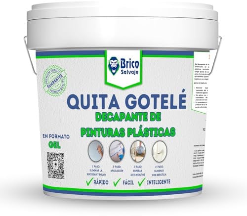 BRICOSALVAJE Quita Gotelé al Agua para Pinturas Plásticas | Decapante de Pinturas | Gel Azulado | Fácil Aplicación (750 ML)