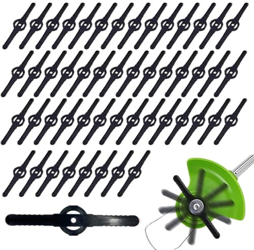 Reccisokz 50 Piezas Cuchilla desbrozadora,Cuchillas de Plástico Cortacésped Cuchillas Cortador de Césped Repuesto Cuchillas de Repuesto Accesorios de Herramientas de Jardín para Cortadora Césped