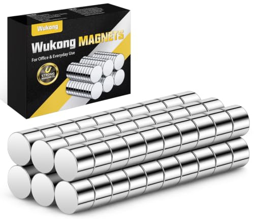 Wukong N45 Mini Magnete Stark, 4x2mm | 60 Stück Neodym Magnete Klein Aber Stark für Kühlschrank, Büro, 3D Drucker, Modell und DIY-Projekt
