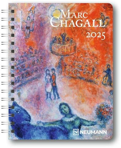 Marc Chagall - Buchkalender Deluxe 2025 - Kalenderbuch A5 - Taschenkalender - Neumann-Verlag - Taschenplaner mit Spiralbindung - 16,5 cm x 21,6 cm