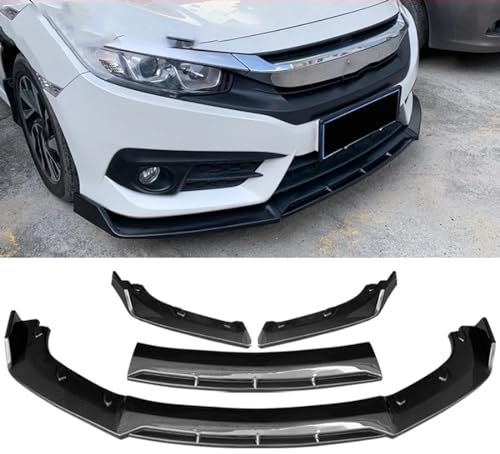 Lmmdhi Auto-Frontstoßstangen-Lippenspoiler-Splitter für H-onda Civic 2016-2018,Unterlippen-Diffusor-Spoiler,Karosserie-Kit