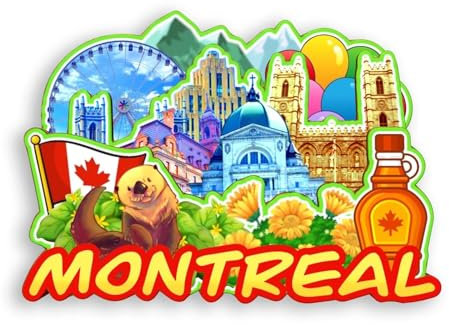 Quwsne Kühlschrankmagnet Montreal Kanada Dekorative Magnete Stadt Reise Souvenirs Touristengeschenke 3D klassische Sehenswürdigkeiten handgefertigt Handwerk Heimdekoration -1852