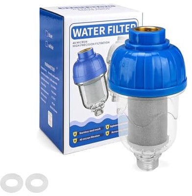 HJIAMA Filtro Ducha, Filtro cal Ducha, con Filtro de Precisión de 40um, Diseño de Carcasa Transparente, Filtro Agua Ducha, Adecuado para Calentadores de Agua, Dispensadores de Agua, Grifos
