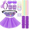 CULTURE PARTY 80s Fancy Dress Costumes Accessories for Women Girls, 1980s Fancy Party Costume Accessories Set Kits, Tutu Skirt Waist Bag Leg Warmers Necklaces Bracelet Fishnet Gloves Headband Earrings