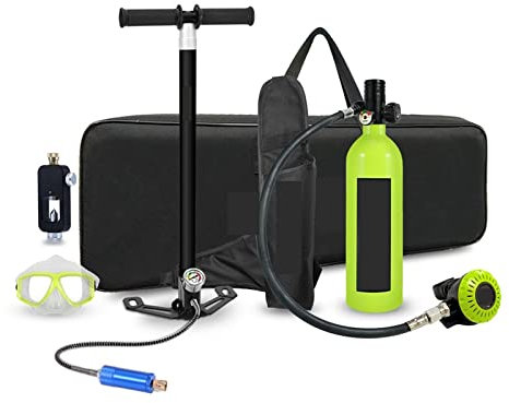 QZCX Botella Aire Buceo, Equipo De Buceo Portátil 1L Respirador Bomba De Aire De Alta Presión Bolsa con Cremallera,para Buceo(Groen)