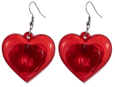 Watreketal Ohrringe,Modische Ohrringe mit Herz-LED-Leuchten, Anhänger, Ohrringe, einzigartiger leuchtender Herz-Tropfen-Ohrring, Valentinstags-Party-Schmuck