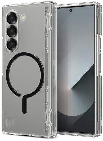 Spigen Ultra Hybrid Pro OneTap Metal Ring MagFit Hülle Kompatibel mit Samsung Galaxy Z Fold 6 -Schwarz