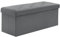 BRIAN & DANY Pouf Rangement Pliable 110x 40x 40cm, Coffre de Rangement Repose Pieds et Bout de Lit, Banc Coffre en Velours avec Couvercle, Tabouret pour Salon Chambre Entrée, Gris