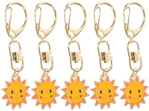 IMIKEYA 5 Stück Sonne Schlüsselanhänger Metall niedlich Schlüsselanhänger Anhänger Legierung Schlüsselring Ornamente für Geschenk Souvenir