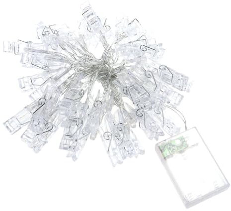 BESTYASH Luci Stringa LED con Mollette per Foto Decorazione per Camera e Matrimonio Illuminazione Flessibile e Delicata Luce per Interni Batterie