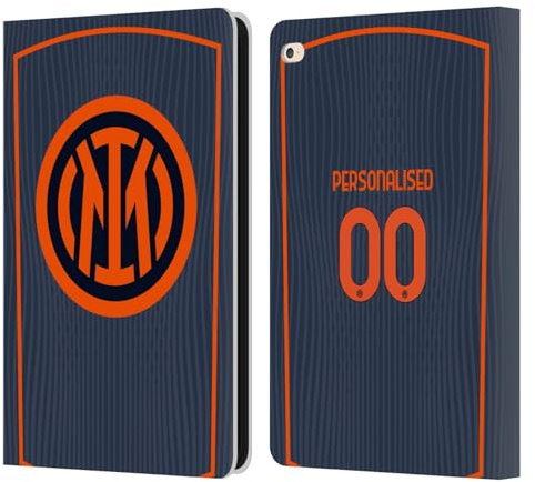 Head Case Designs Offizielle Personalisierte Individuelle Inter Milan Third 2025/26 Spieler Home Kit Leder-Wallet-Hülle Kompatibel mit Apple iPad Air 2 (2014)