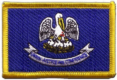 Flaggenfritze Flaggen Aufnäher USA Louisiana Fahne Patch + gratis Aufkleber