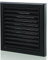 Blauberg Louvred Wall Vent 100mm - 4 inch rear spigot and 155mm external size Grille Black Ceiling Extractor Fan Bathroom Cover with Flyscreen Internal External Use