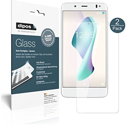 dipos 2x Displayschutzfolie 9H klar für BQ Aquaris VS