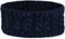 styleBREAKER Damen Strick Stirnband mit Zopfmuster und Pailletten, Fleece Futter, Haarband, Thermo Winter Headband 04026028, Farbe:Dunkelblau
