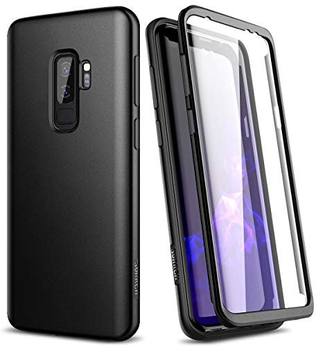 Suritch Cover Custodia Galaxy S9 Plus Silicone 360 Gradi Antiurto Tpu Indistruttibile Bumper con Oro Rosa Galaxy S9 Plus Nero
