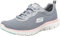 Skechers Femme Flex Appeal 4.0 Brilliant View Basket, Gray Mesh Light Pink Trim, 39 EU