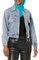 KENDALL + KYLIE Damen Croppedjacke mit Reißverschluss und Zwei Taschen Jacke, Säurewaschen, Blau, XX-Small